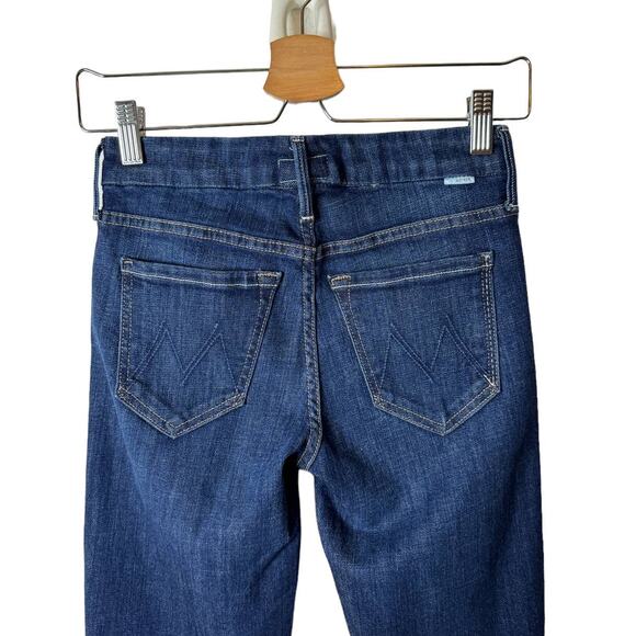 Mother The Looker Skinny Jeans in Clean Sweep Dark Blue Size 24 Like New - Picture 9 of 12